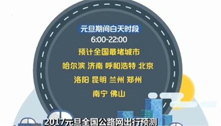 2017元旦全国公路网出行预测：全国高速将出现三个拥堵高峰